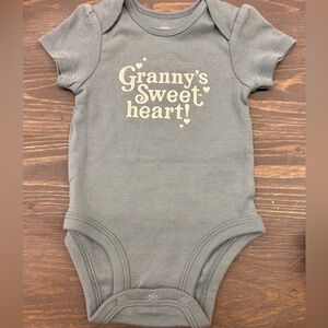 (3/$20) Carters 3m blue grannies sweetheart short sleeve onesie